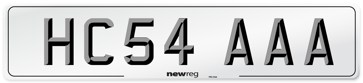 HC54 AAA Number Plate from New Reg
